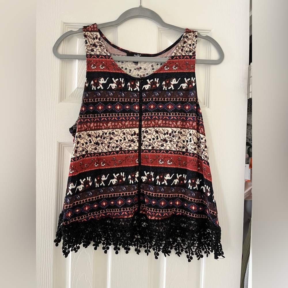 Elephant Patterned Tank Top